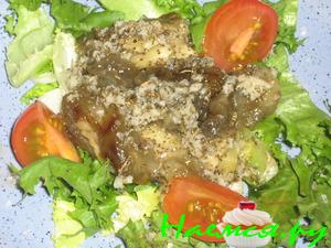 Закуска из печеного баклажана