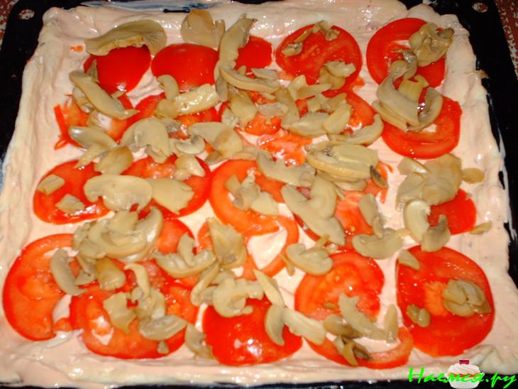 Пицца с маринованными грибами Пицца с маринованными грибами