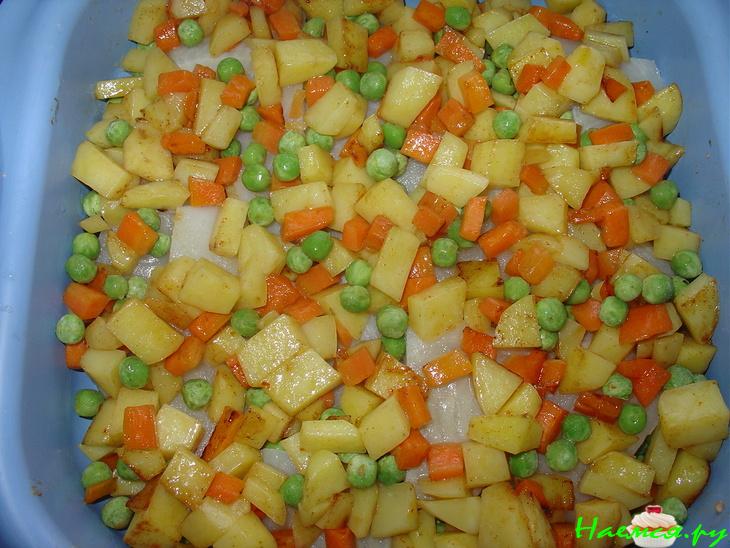 Камбала в овощной грядке