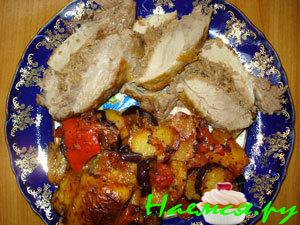 Жаркое из свиной шейки с гарниром Жаркое из свиной шейки с гарниром