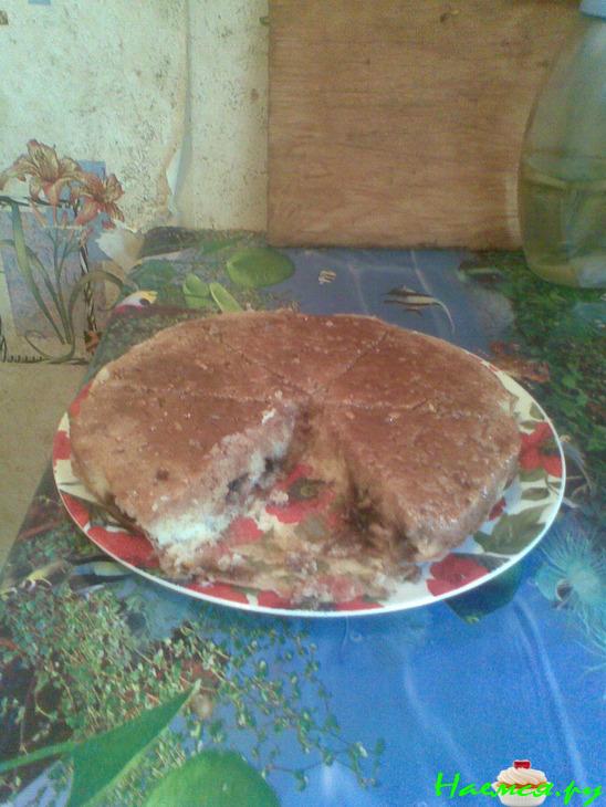 Манный пирог карамельно-шоколадный