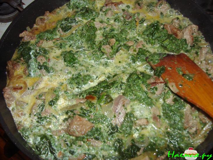 Говядина со шпинатом в хлебе!