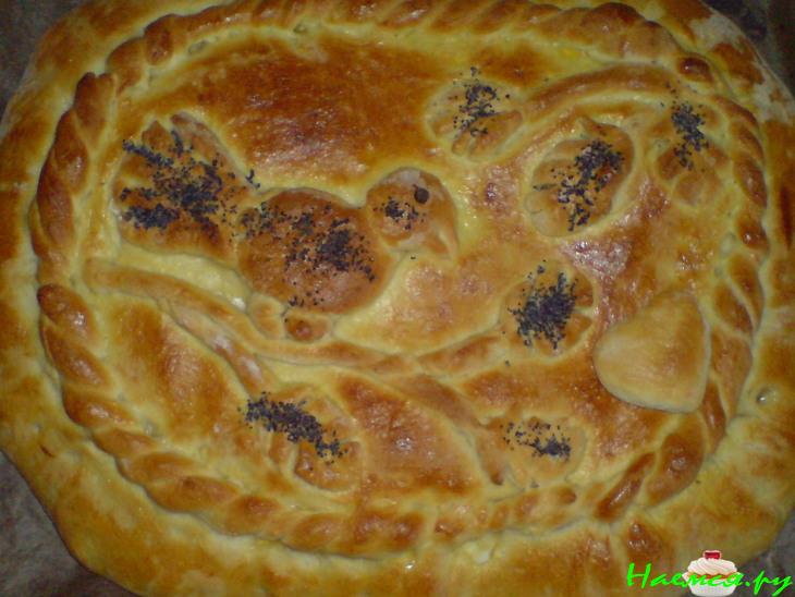 Пирог с мясом и квашеной капустой Пирог с мясом и квашеной капустой