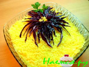 Салат "Хризантема" с крабовыми палочками