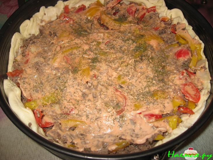 Пирог с перцем и свиным сердцем