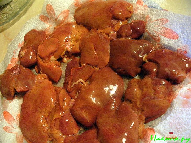 Печень с манго, лимоном и карри 