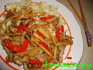 Свинина по-китайски с бамбуком