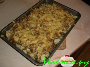 Цветная капуста под грибным соусом