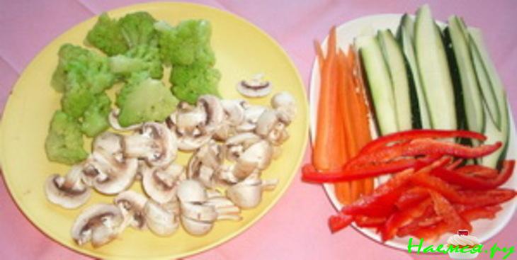 Рулет из курицы с овощами