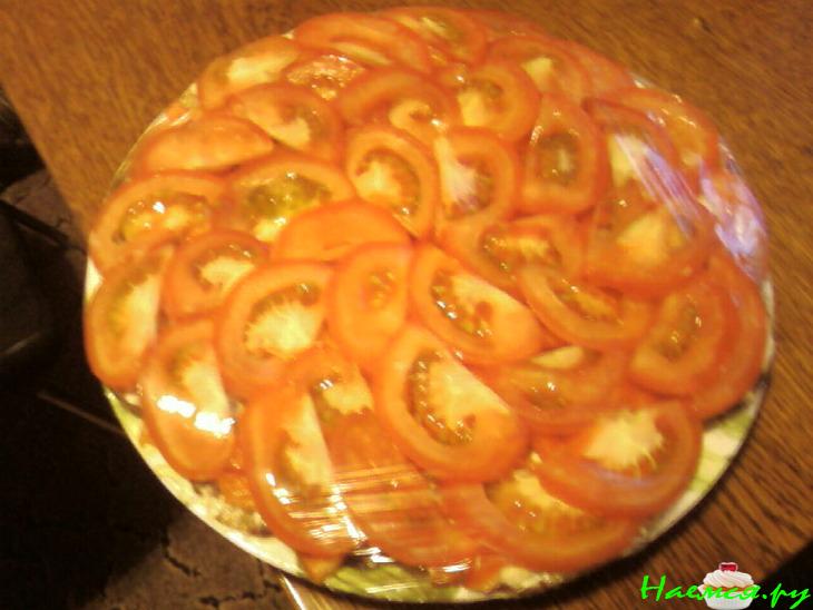 Закуска из баклажанов с перцем и помидором