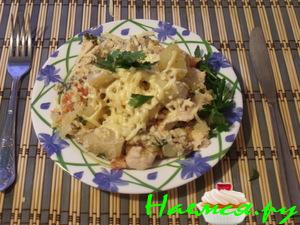 Курочка в горшочке в сливочном соусе с овощами