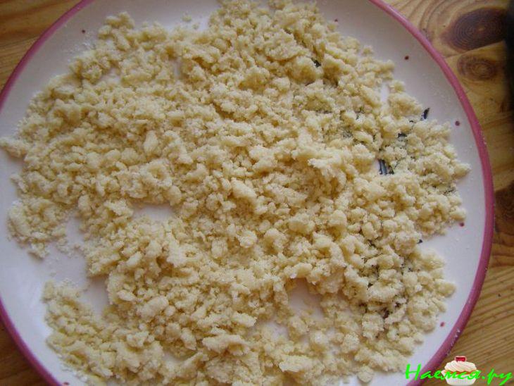 Персиковый пирог / Ванильный соус