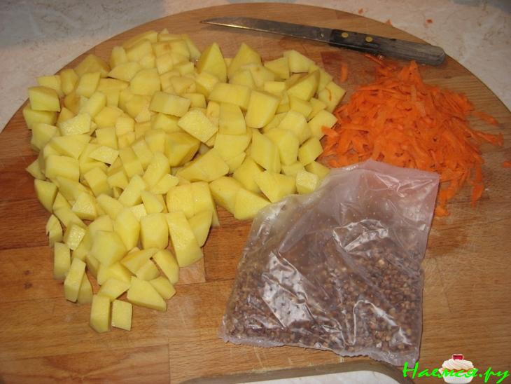 Гречневый суп с шампиньонами