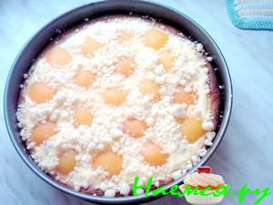 Абрикосовый пирог с творогом и посыпкой "Штрейзель" 