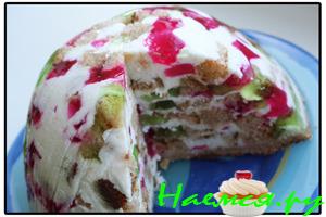 Торт 'Битое стекло' со сметанным кремом Торт 'Битое стекло' со сметанным кремом