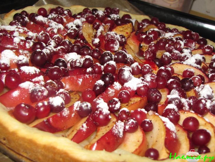 Пирог с яблоками и клюквой