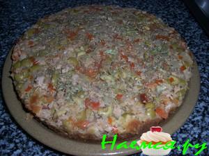 Пирог рыбный с оливками