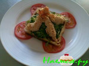 Креветки со шпинатом