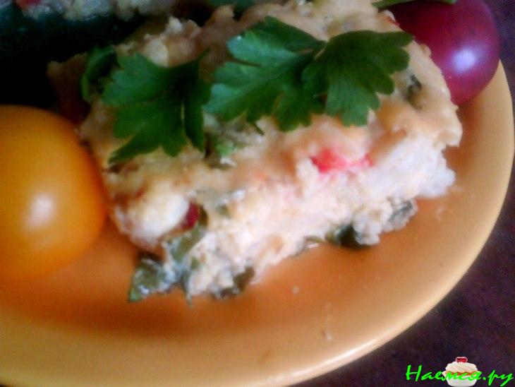 Запеканка из цветной капусты с рыбой