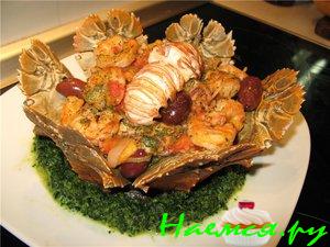 Слиппер-лобстер с морским ассорти