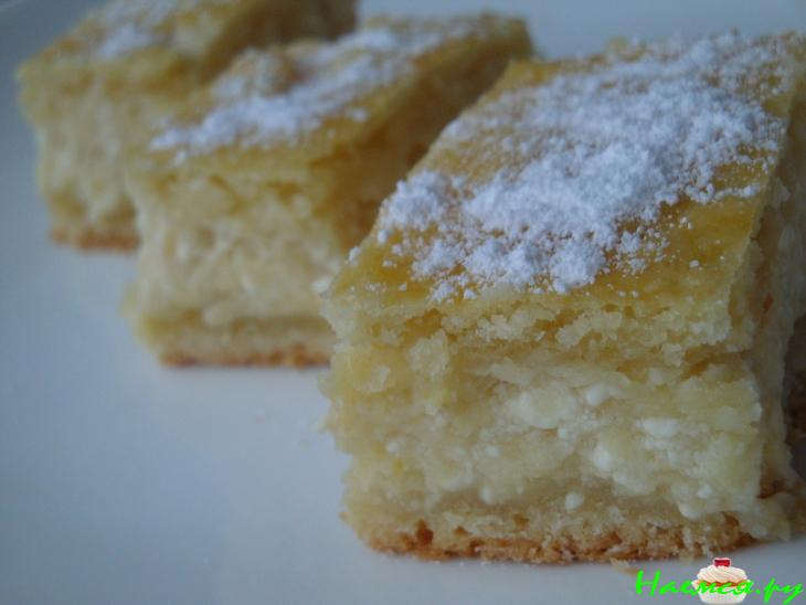 Нежный песочный пирог с творожно-яблочной начинкой