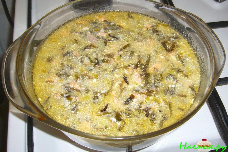Суп рыбный густой с морской капустой и сыром Суп рыбный густой с морской капустой и сыром