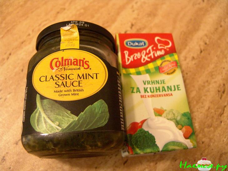 Сайда с мятным соусом