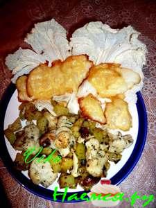 Карп в молочном соусе c тушеными овощами