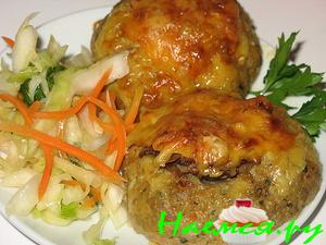 Котлетки-гнезда с шампиньонами Котлетки-гнезда с шампиньонами