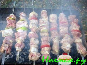 Шашлык свиной с овощами