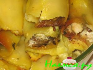 Каннеллони с курино-грибной начинкой
