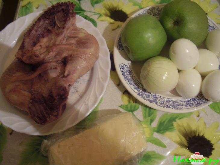 Салат с окорочком "Черепаха"