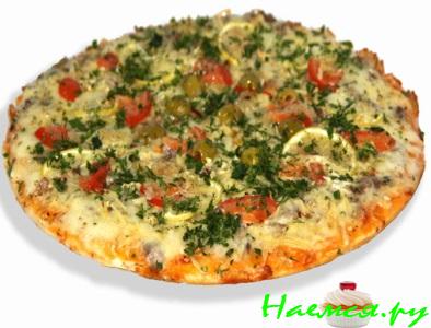 Пицца с тунцом и помидорами Пицца с тунцом и помидорами