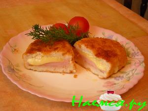 Куриные котлеты с ветчиной