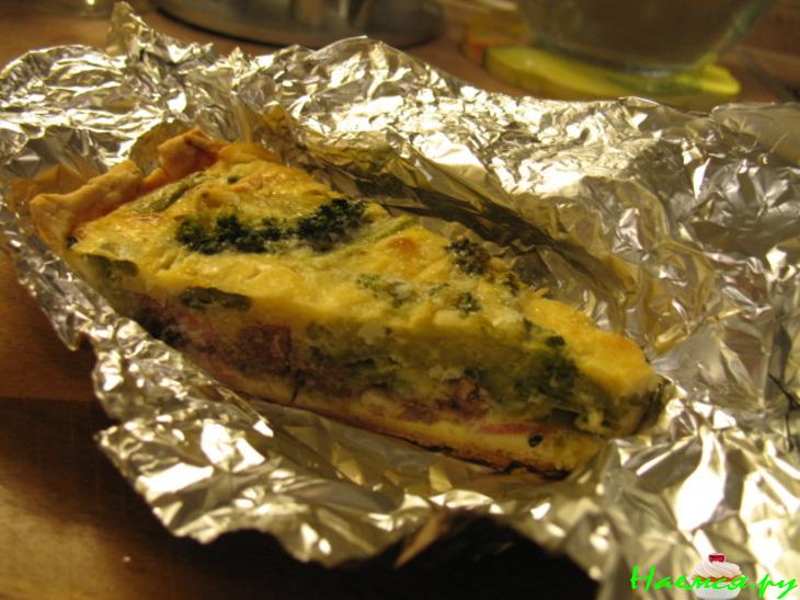 Киш с куриными потрошками, зеленой фасолью и брокколи Киш с куриными потрошками, зеленой фасолью и брокколи