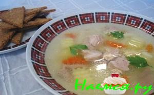 Совсем простой супчик из индейки с овсяными лепешками