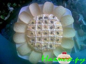 Салат с лососем "Подсолнух"