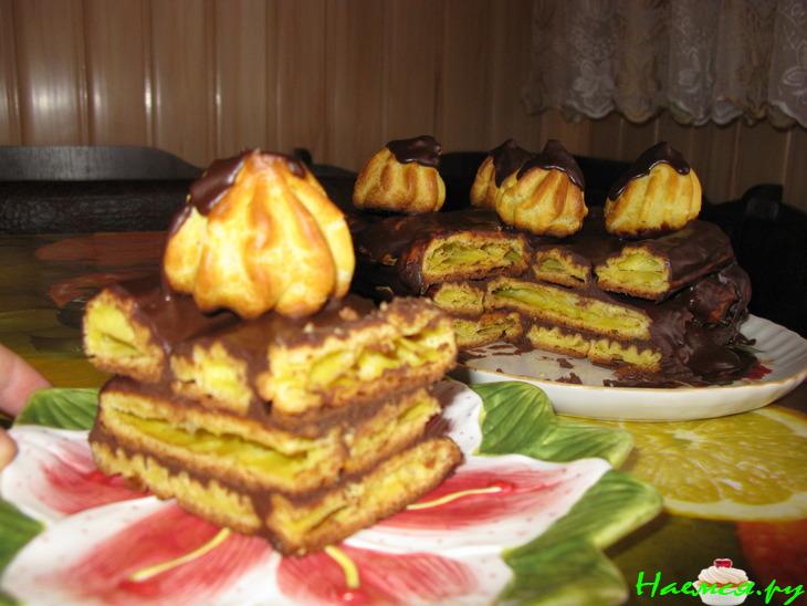 Торт 'Дамские пальчики' с заварным шоколадным кремом Торт 'Дамские пальчики' с заварным шоколадным кремом