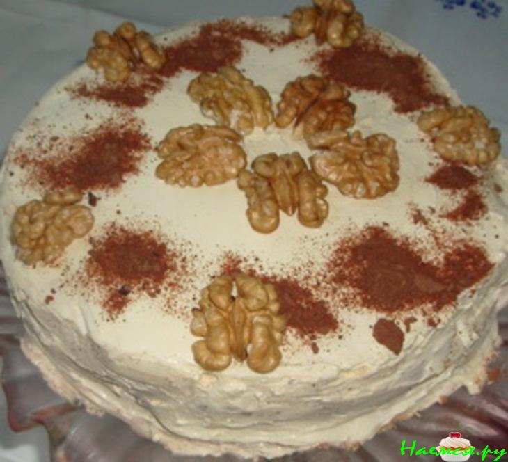 Итальянский ореховый торт с шоколадной начинкой
