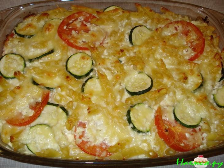 Запеканка из кабачков с рожками