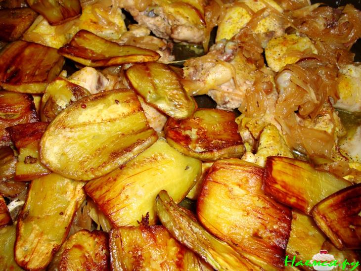 Плов с баклажанами