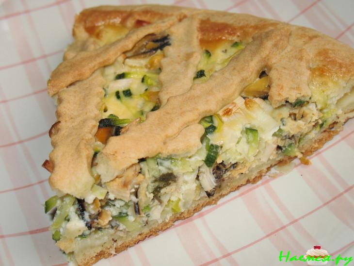 Пирог с мидиями и цуккини