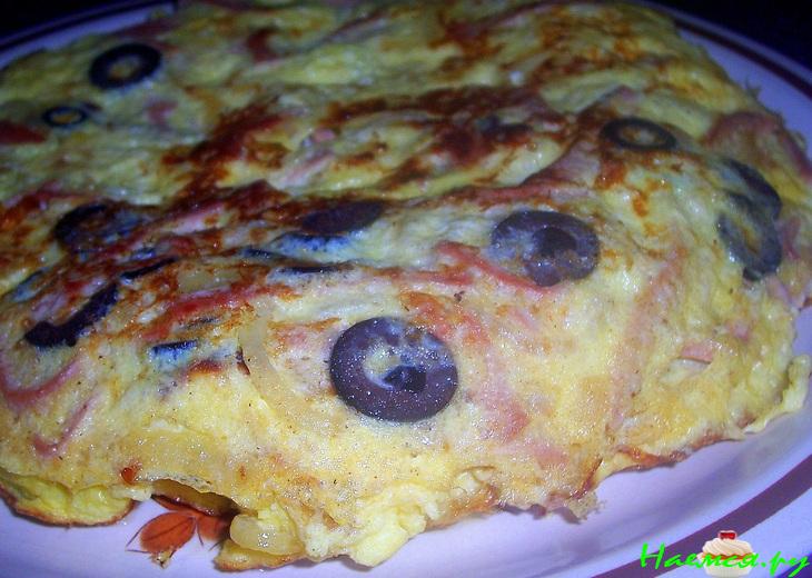 Фритата с ветчиной и оливками