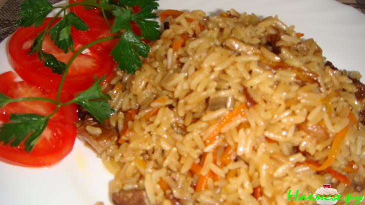 Плов с белыми грибами (постный)