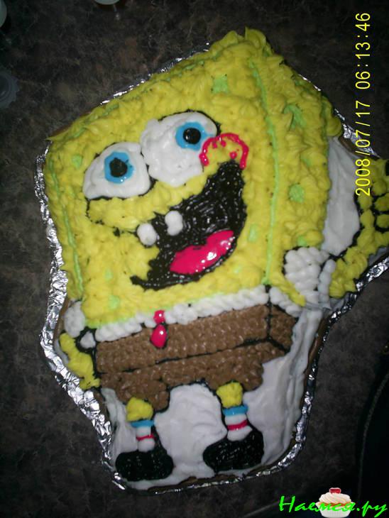 Торт бисквитный "Губка Боб" Торт бисквитный "Губка Боб"