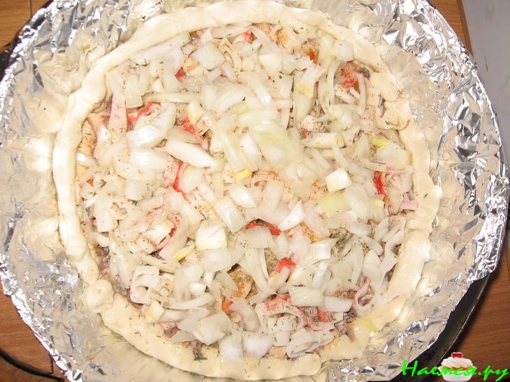 Пицца с сайрой Пицца с сайрой