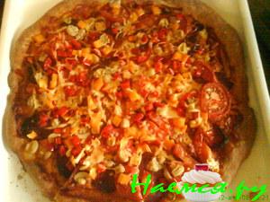 Быстрая пицца с салями