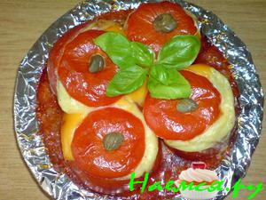 Фаршированные помидоры с картофелем и маслинами Фаршированные помидоры с картофелем и маслинами