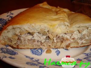 Кулебячка с курицей и маринованными шампиньонами