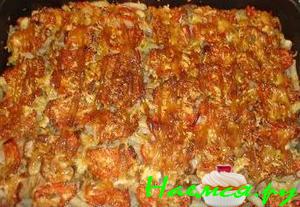 Мясо с овощами и грибами